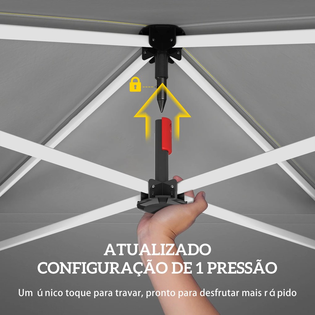 Tenda Dobrável 3x3 m Pop-up com Parede Lateral Proteção UPF50+ Empurre Central Altura Ajustável Verde
