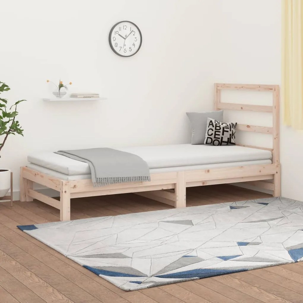 vidaXL Estrutura sofá-cama de puxar 2x(90x190) cm pinho maciço