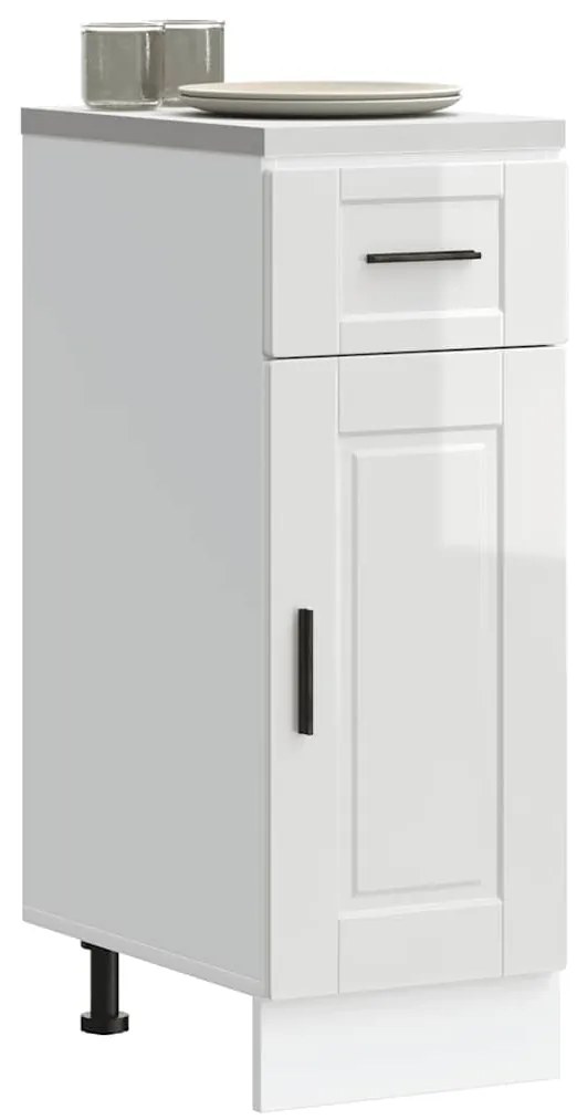 Armário base cozinha Porto derivados madeira branco brilhante