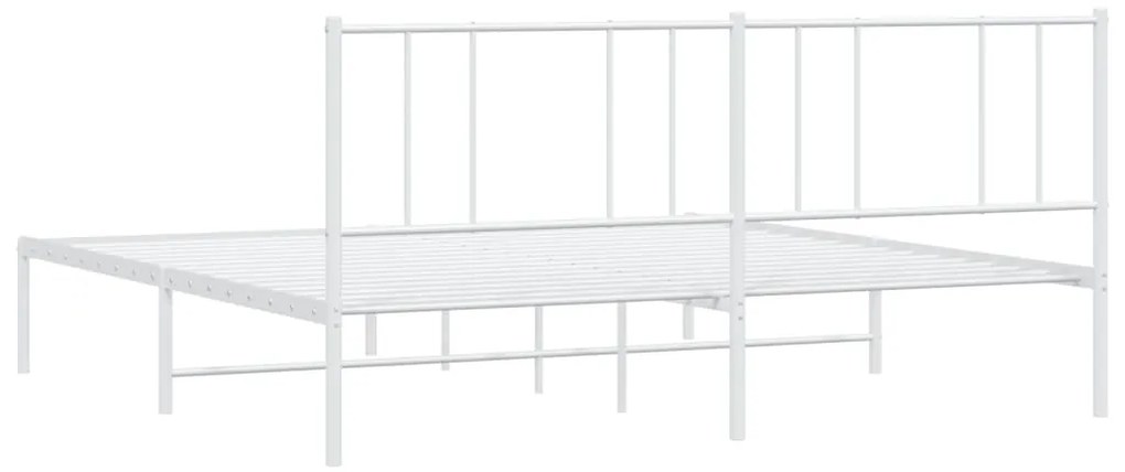 Estrutura de cama com cabeceira 200x200 cm metal branco