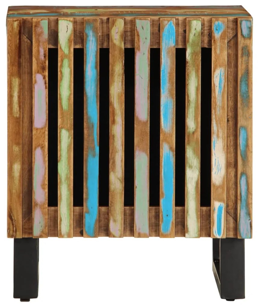 Mesa de cabeceira 40x34x46 cm madeira recuperada maciça