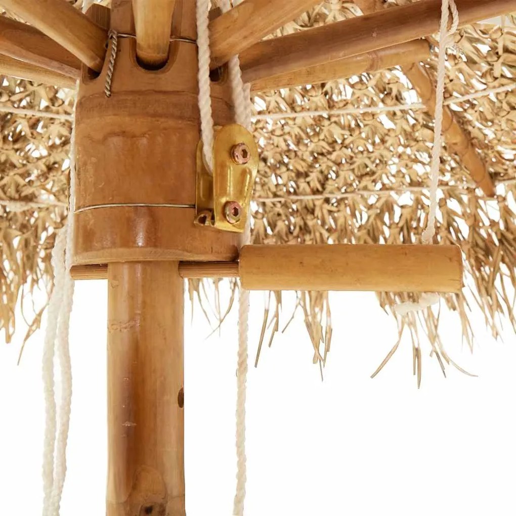 Guarda-chuva Tiki com dossel de folha de bananeira 150 cm Bambu