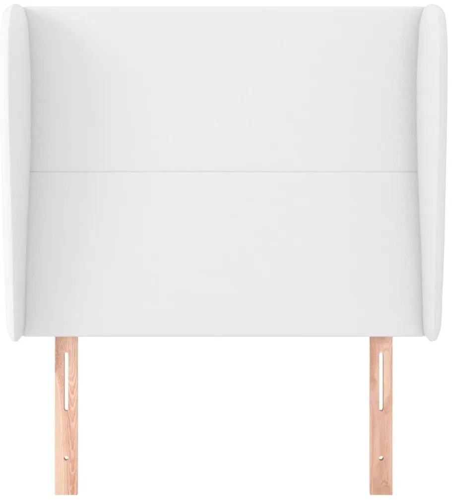 Cabeceira cama c/ abas couro artificial 93x23x118/128 cm branco