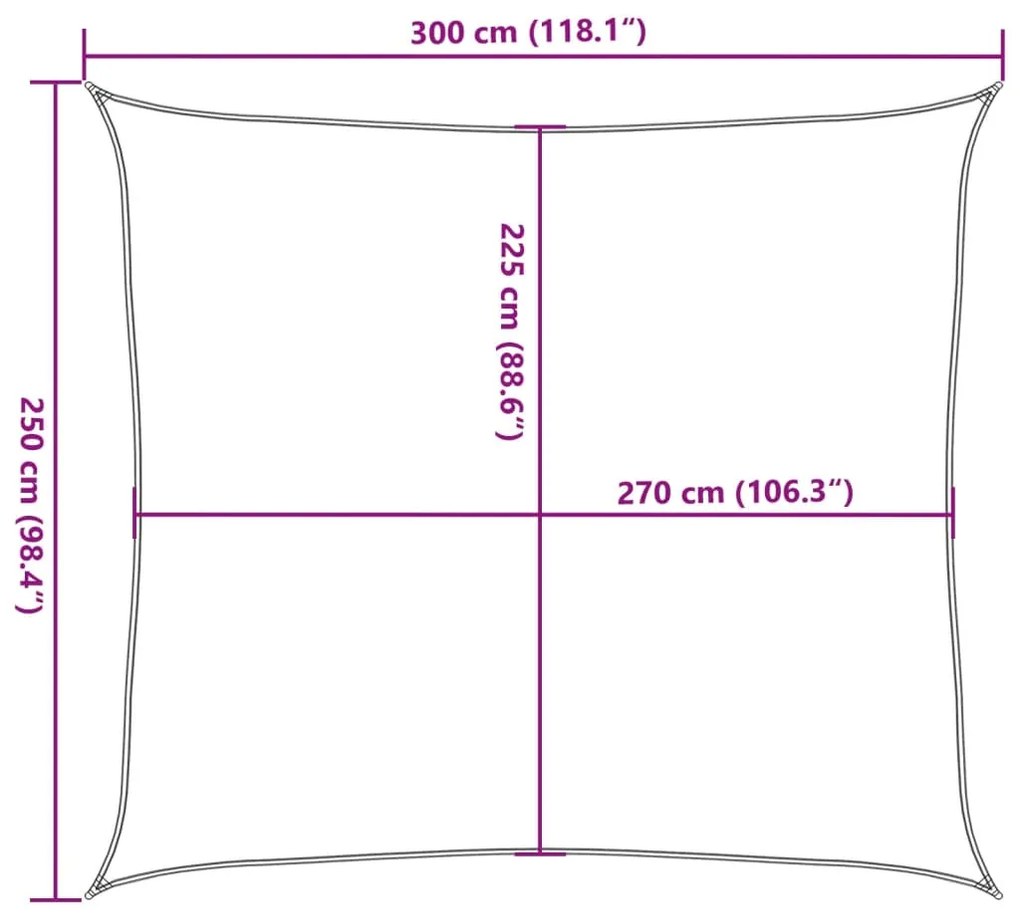 Para-sol estilo vela 160 g/m² 2,5x3 m PEAD azul