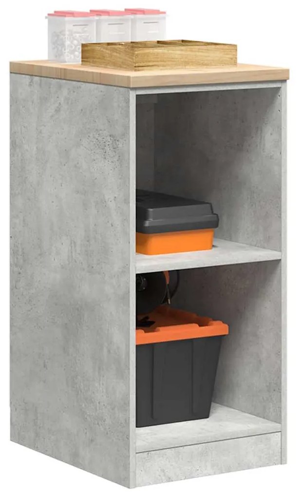 Armário de arrumação de garagem Betão Cinzento 40x51x85 cm