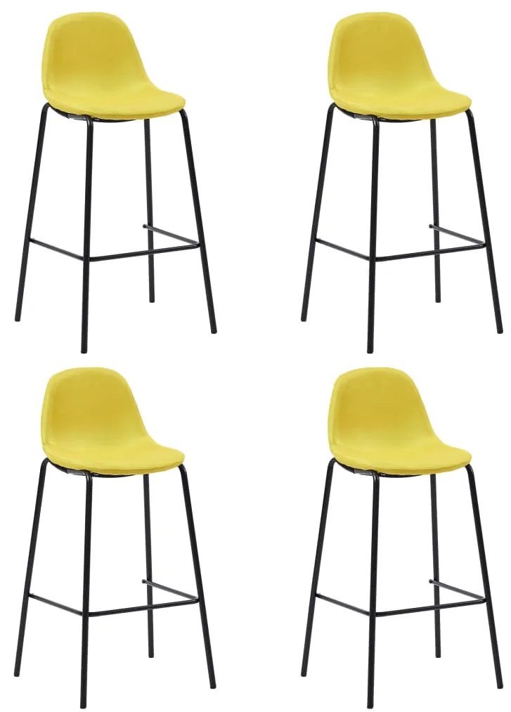 vidaXL Cadeiras de bar 4 pcs tecido amarelo