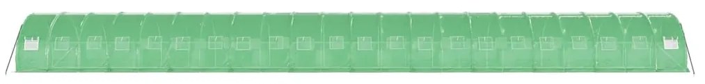 Estufa com estrutura de aço 66 m² 22x3x2 m verde