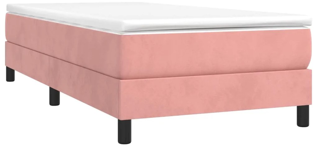 Cama com molas/colchão 90x190 cm veludo rosa