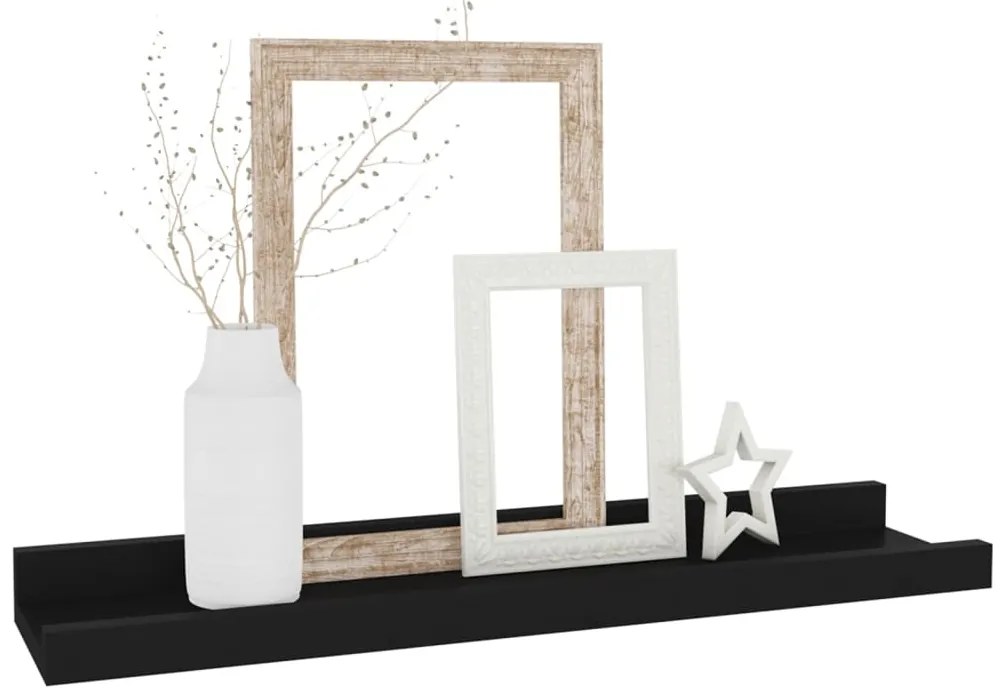Prateleiras de parede 4 pcs 40x9x3 cm preto