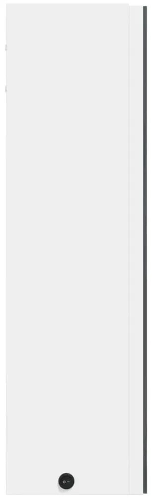Armário espelhado p/ casa de banho c/ LEDs 60x13x52cm branco