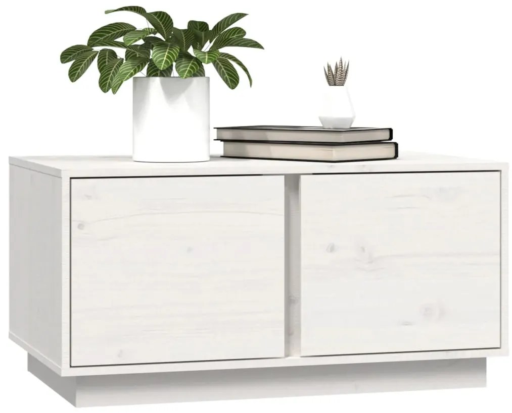Mesa de centro 80x50x40 cm madeira de pinho maciça branco