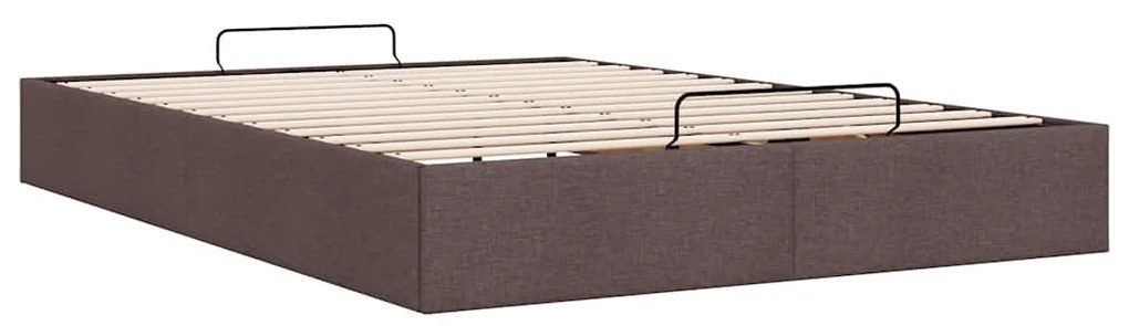 Estrutura de cama otomana sem colchão 140x190cm castanho-escuro