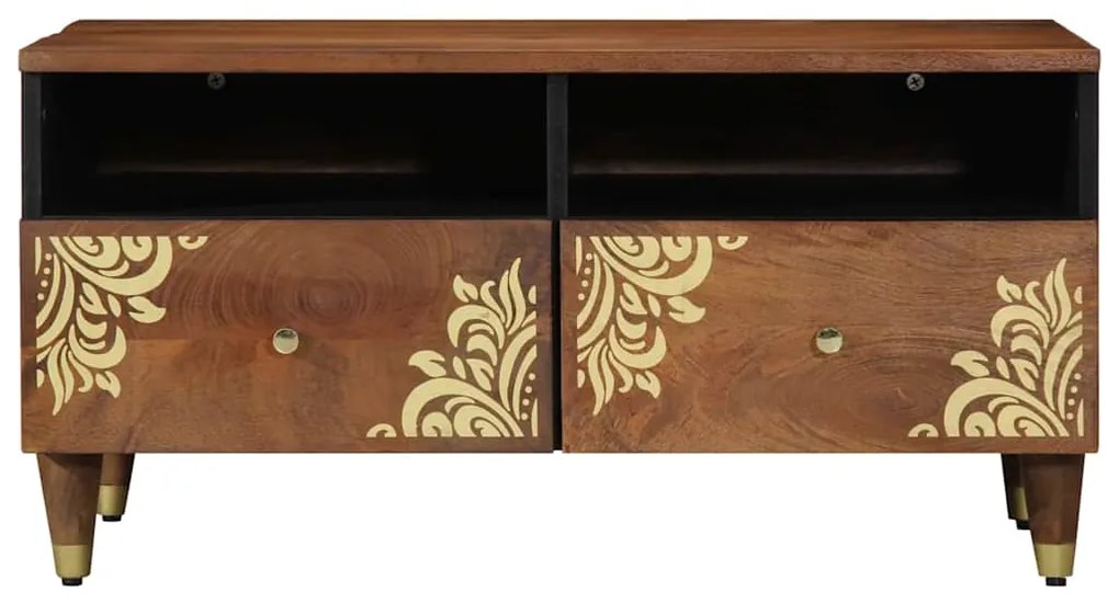 Mesa de Café 80x54x40 cm Madeira Sólida de Mangueira