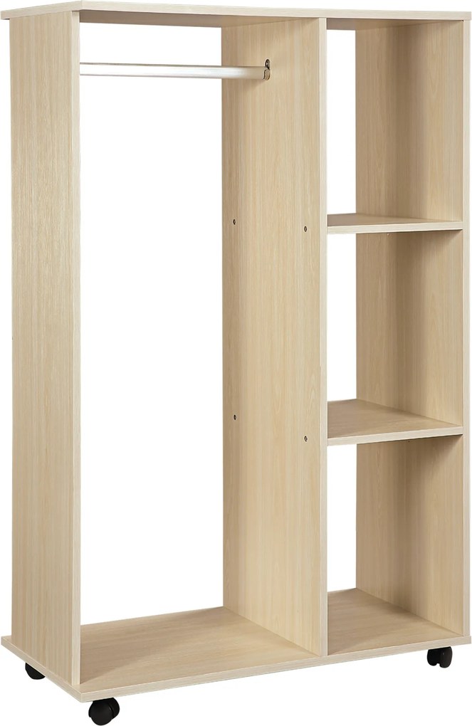 Guarda roupa 80 x 40 x 128 cm móvel Cor carvalho claro