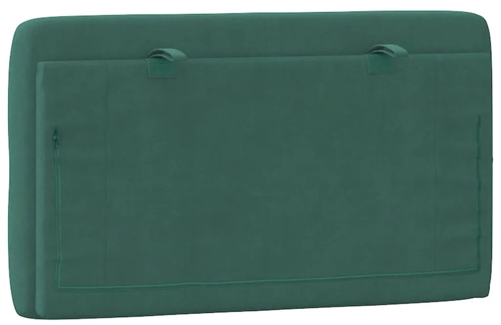 Almofadão de cabeceira 80 cm veludo verde-escuro