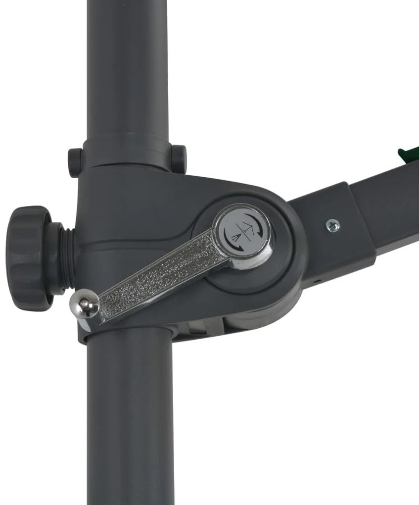 Guarda-sol de jardim cantilever com poste de aço 300 cm verde