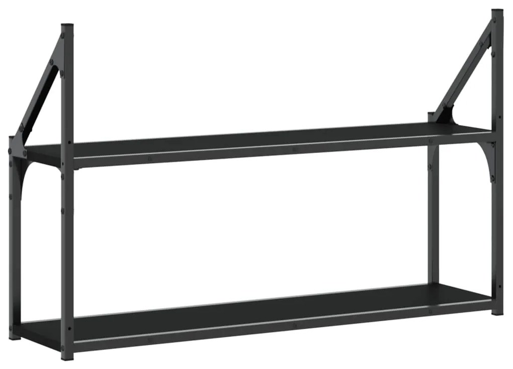 Unidade 2 prateleiras parede 80x21x51cm derivados madeira preto