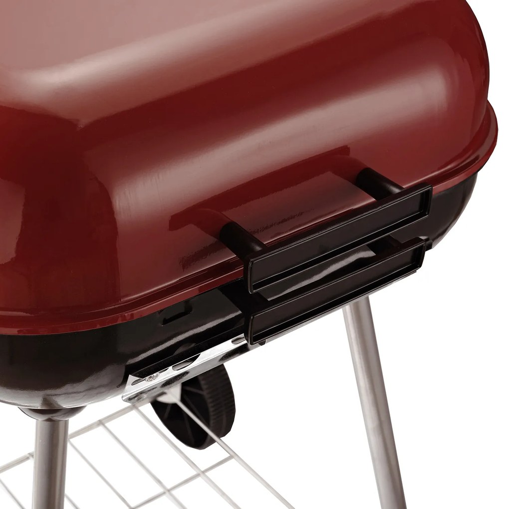 Churrasqueira de carvão Piquenique com Rodas e prateleira Churrasqueira ao ar livre Jardim Camping Churrasco 45x47.5x70cm
