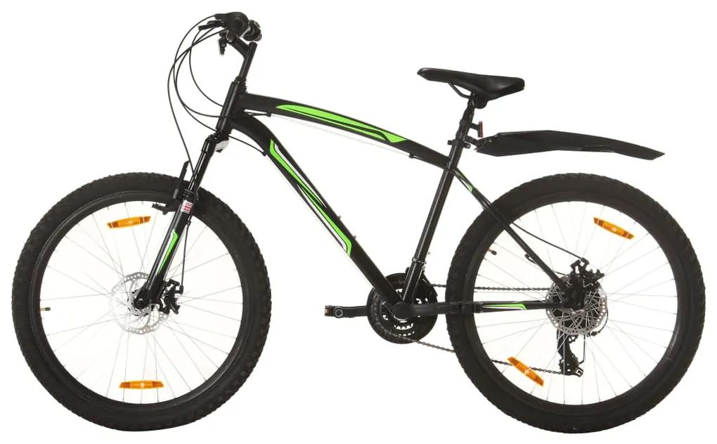 3067227 vidaXL Bicicleta de montanha 21 velocidades roda 26" 46 cm preto