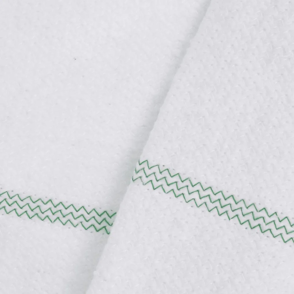 Panos de Limpeza 5 pcs 50x60 cm branco com riscas verdes