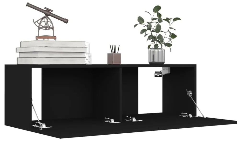 6 pcs conjunto de móveis de TV derivados de madeira preto