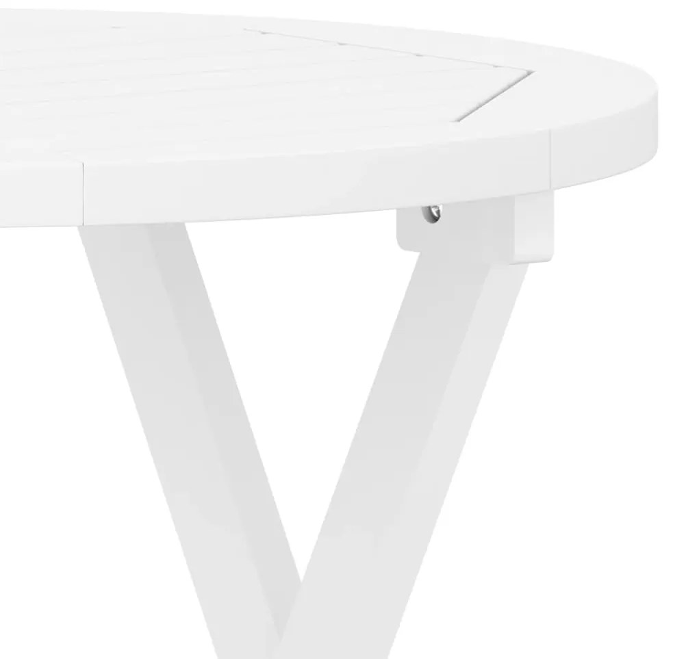 Mesa de jardim dobrável Ø 46 cm madeira de acácia maciça branco