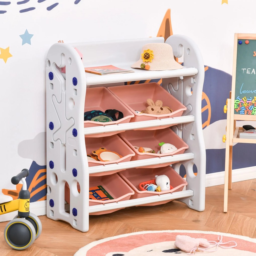 Estante Infantil Tulip - Branco e Coral - Design Moderno