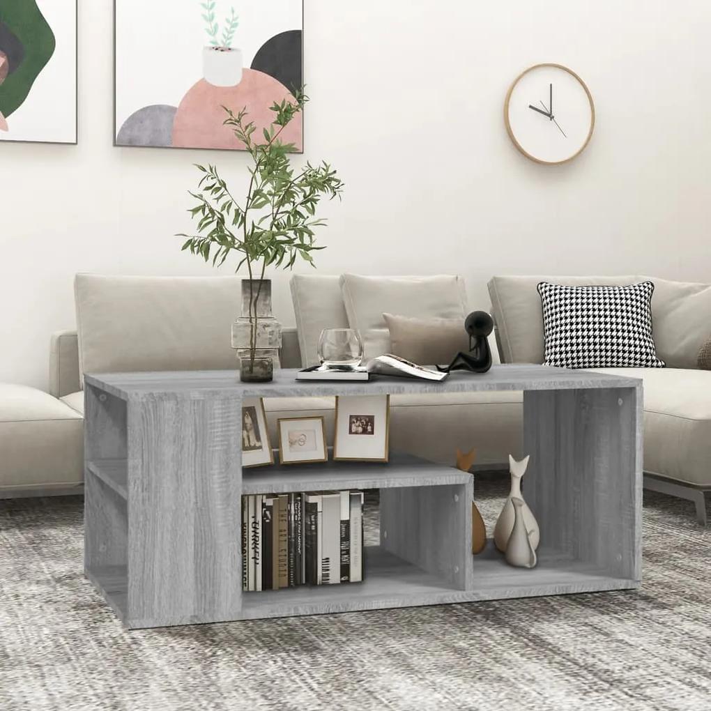 Mesa de centro 100x50x40cm derivados de madeira cinzento sonoma