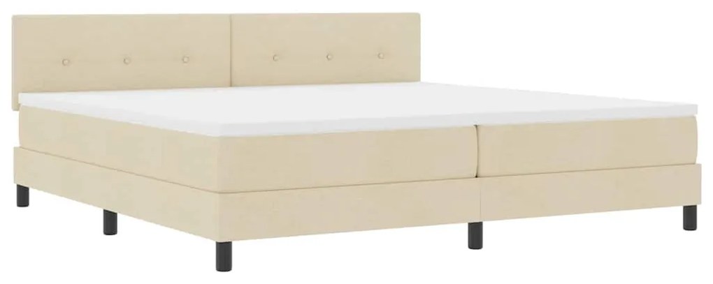 Cama Box com Colchão Creme 200x200 cm Tecido