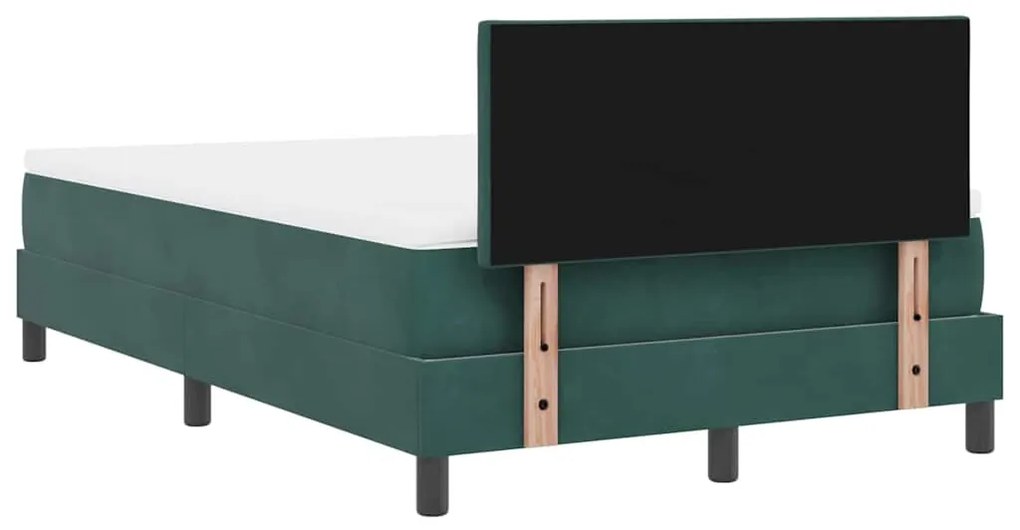 Cama Box com Colchão vidaXL Verde Escuro 120x200 cm Veludo