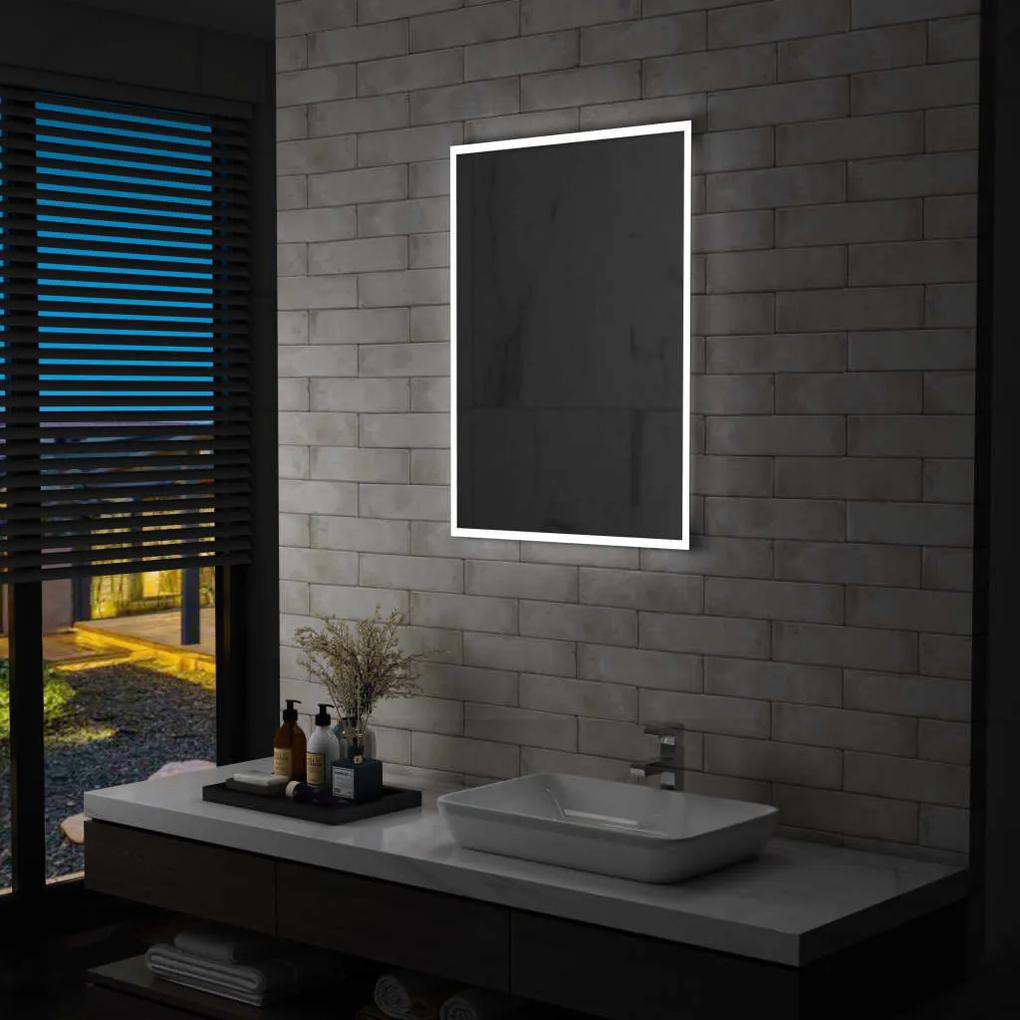 144718 vidaXL Espelho de parede LED para casa de banho 60x80 cm