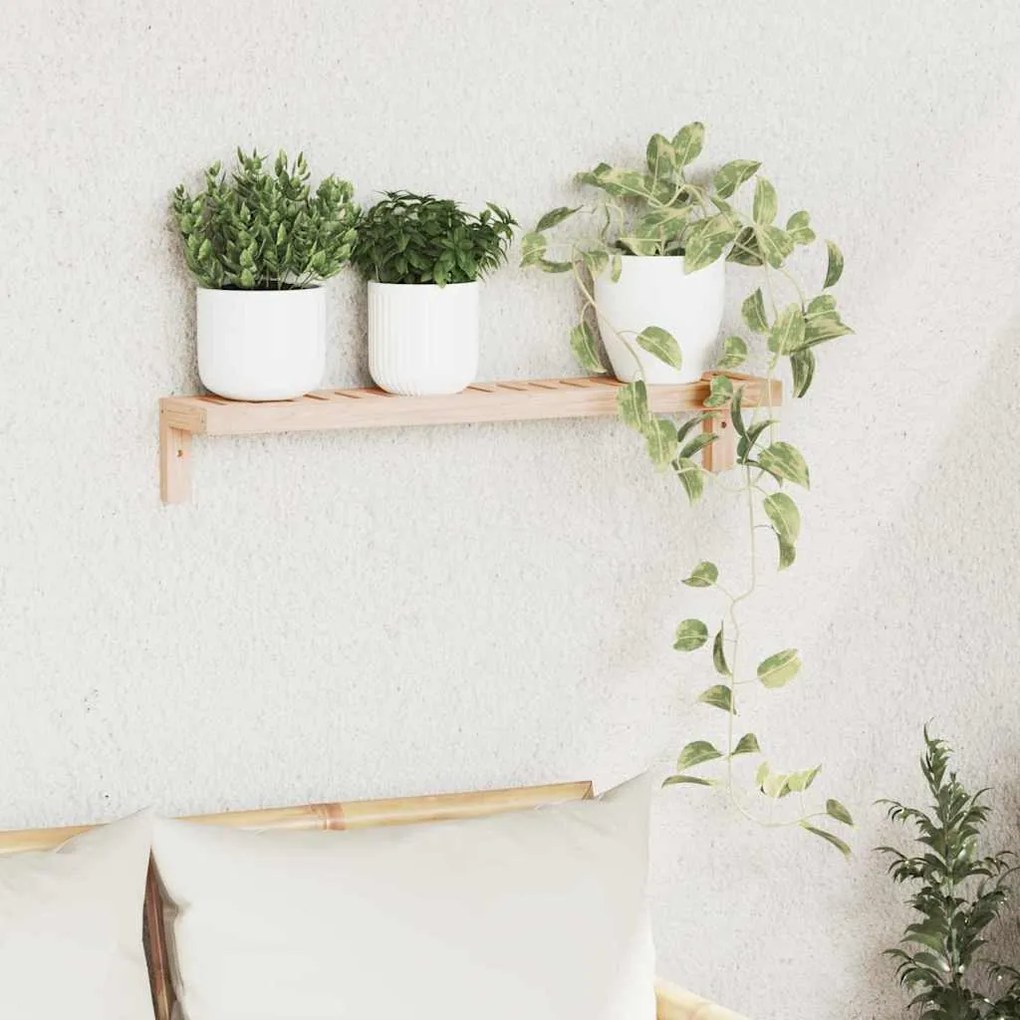 vidaXL Rack Suspenso de Parede Natural 62 x 10 x 12,5 cm