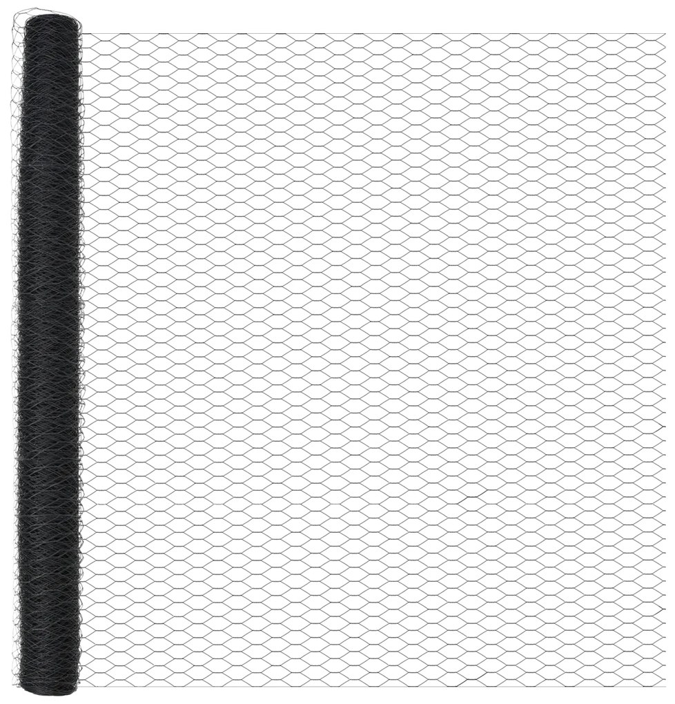 Cerca Hexagonal vidaXL Cinza 1,5x50 m Aço, Postes de Cerca vidaXL com