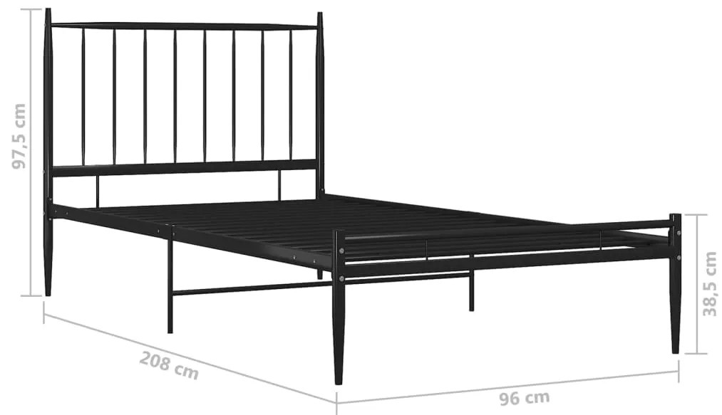 Estrutura de cama 90x200 cm metal preto