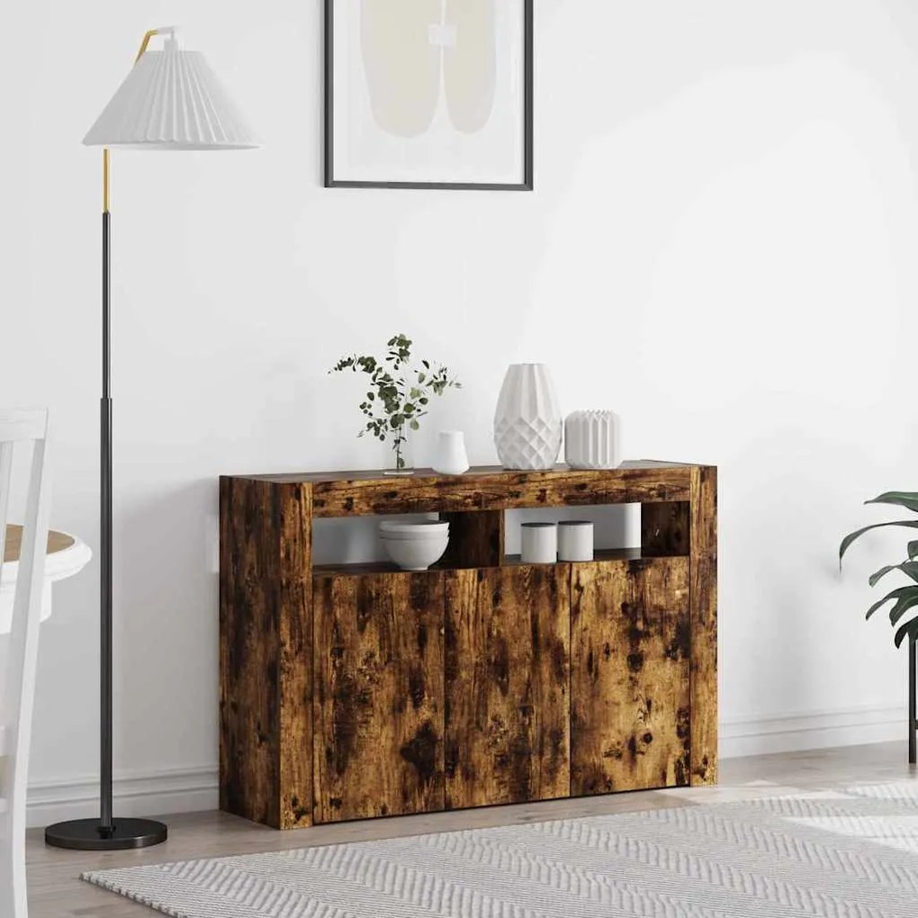 Buffet Carvalho Defumado Madeira Engenhada 116 x 30 x 75 cm