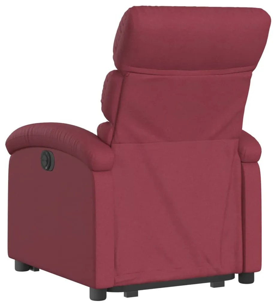 Poltrona reclinável elevatória elétrica tecido vermelho-tinto