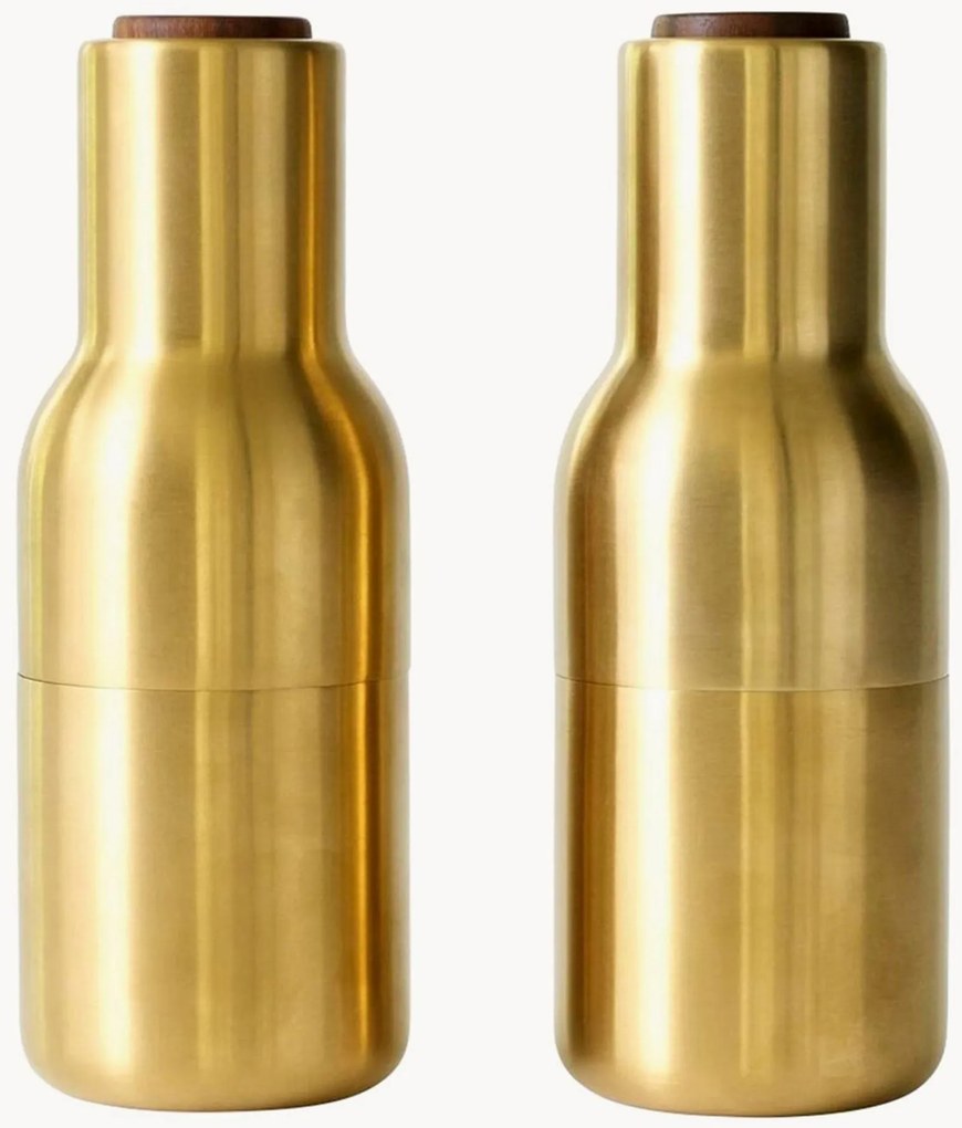 Moinhos de sal e pimenta com tampa em madeira de nogueira Bottle Grinders, conjunto de 2