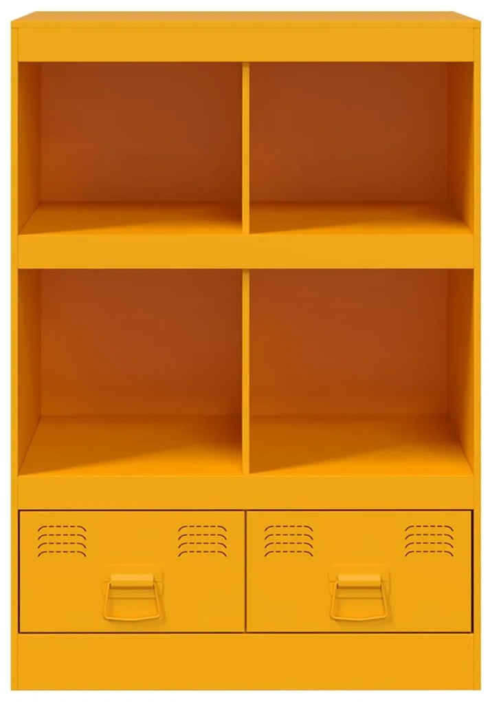 Aparador alto 67x39x95 cm aço amarelo mostarda