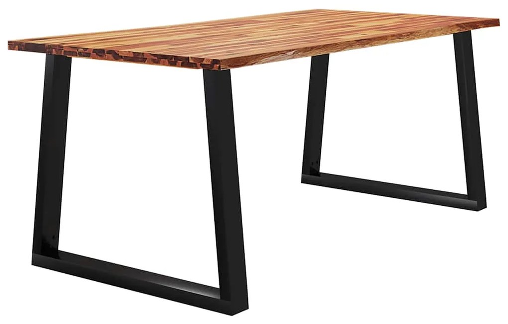 Mesa de jantar c/ bordas vivas 180x90x75 cm acácia maciça