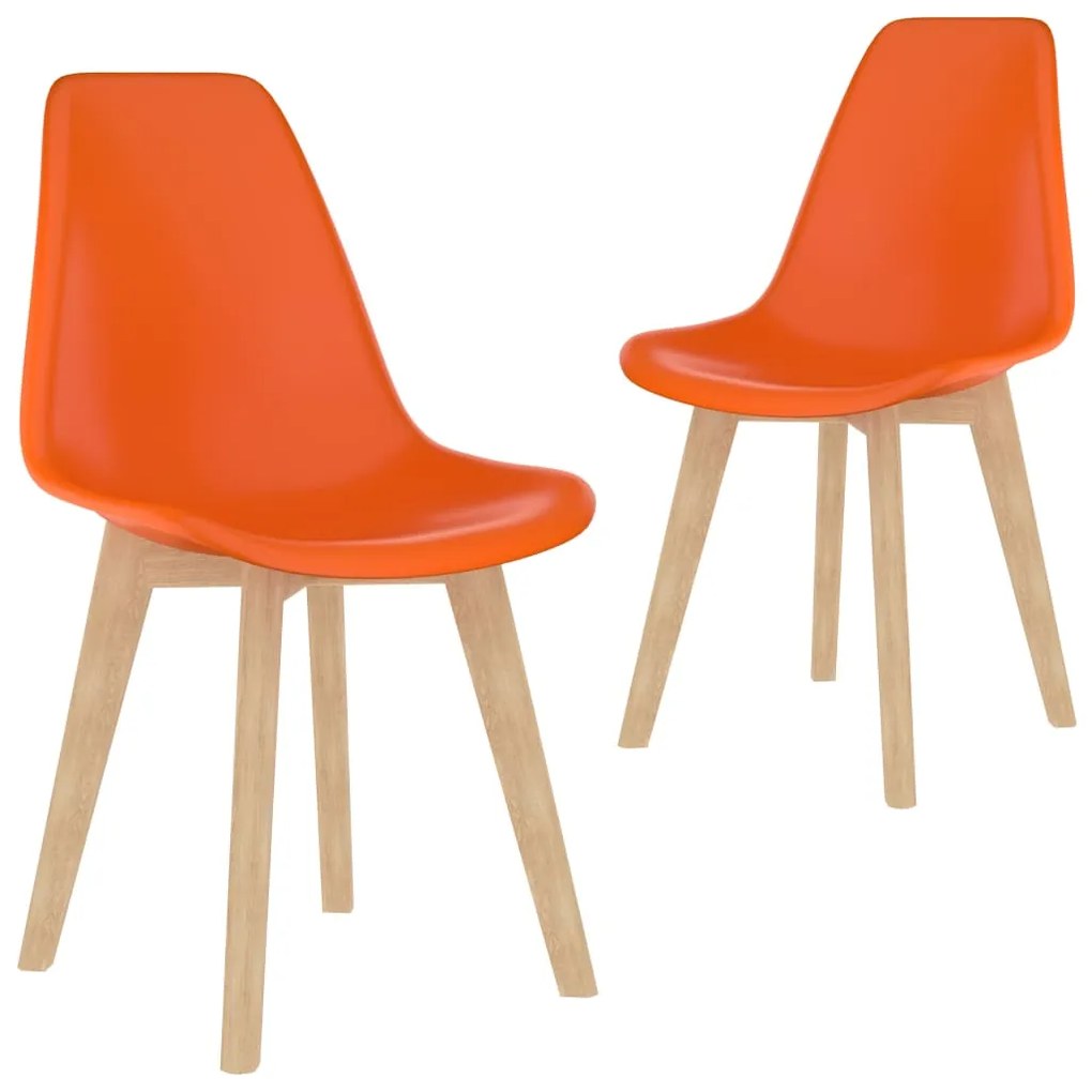 289131 vidaXL Cadeiras de jantar 2 pcs plástico laranja