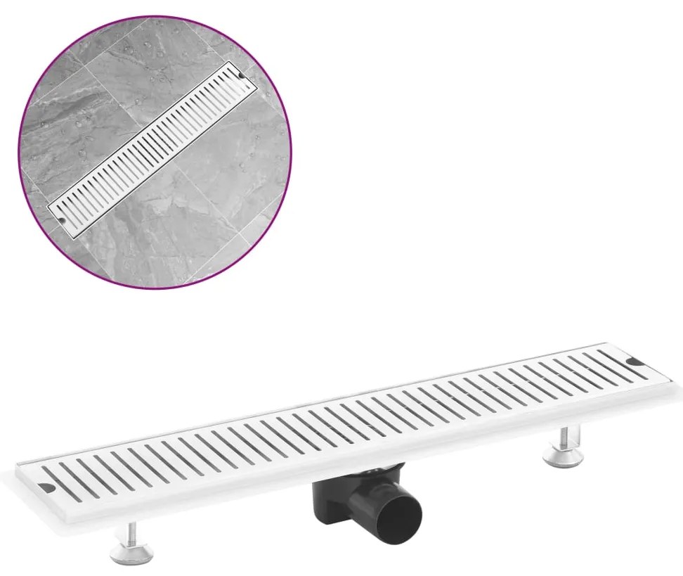 VidaXL Dreno de chuveiro com ventilação 63x14 cm aço inoxidável