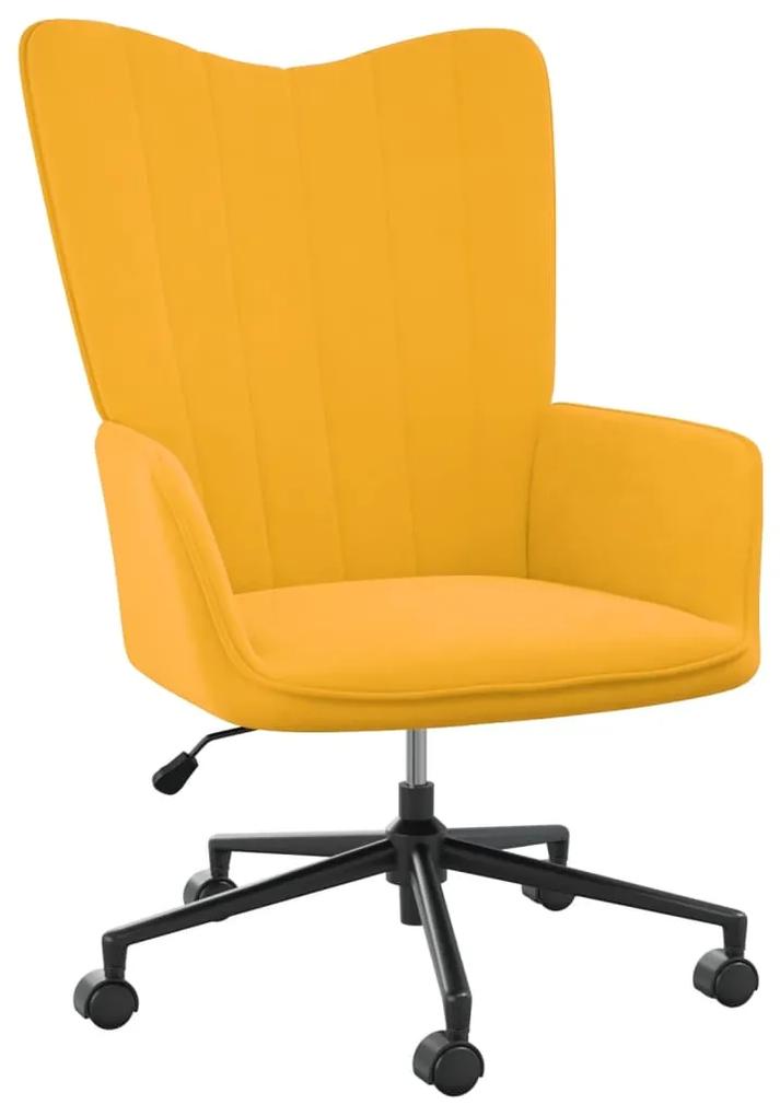 327783 vidaXL Cadeira de descanso veludo amarelo mostarda