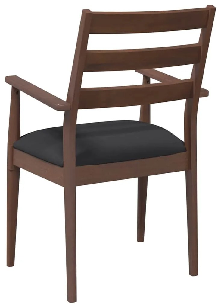 Cadeiras de jantar com almofadões 2 pcs madeira maciça castanho