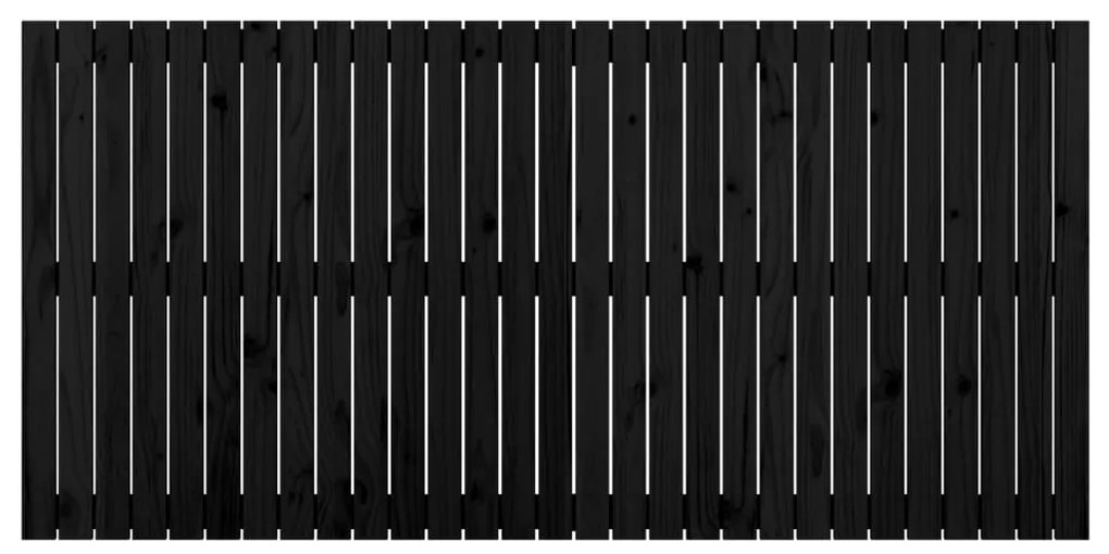 Cabeceira de parede 185x3x90 cm madeira de pinho maciça preto