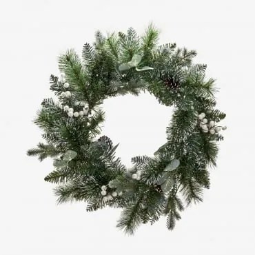 Guirlanda Decorativa De Natal Ø60 Cm Com Pinhas E Luzes Bhumi Erva Verde - Sklum