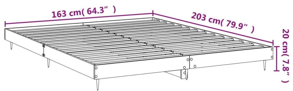 Estrutura de cama 160x200cm derivados madeira carvalho castanho