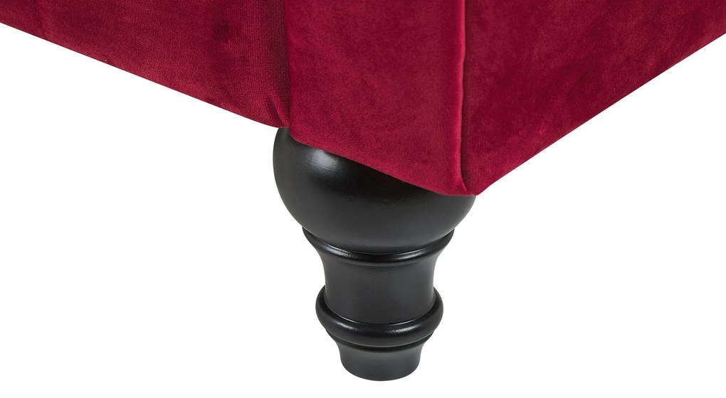 Poltrona em veludo vermelho CHESTERFIELD Beliani