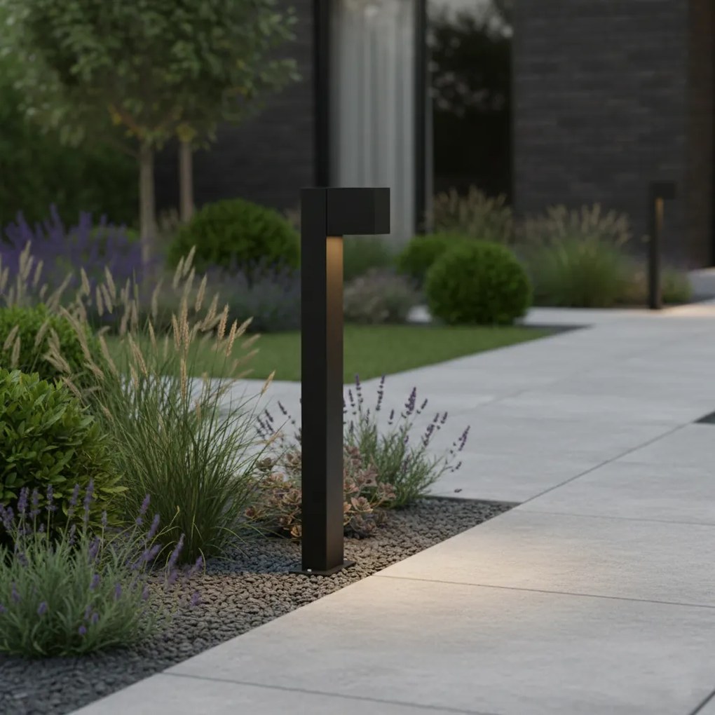 Candeeiro de pé exterior industrial preto 65 cm IP44 - Baleno