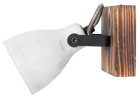 Foco de teto industrial madeira com betão - Creto