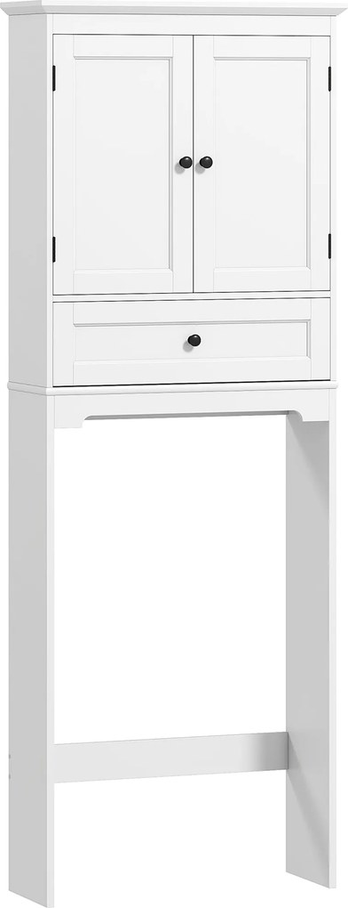HOMCOM Móvel WC Sobre o Vaso Sanitário, Armário de WC com 2 Portas, Gaveta e Prateleira Ajustável, Branco | Aosom Portugal